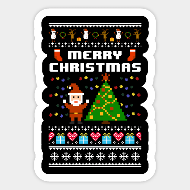 Merry Christmas 8-Bit Pixel Retro Video Game Sticker by SolarFlare